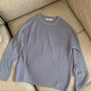 Mango dusty blue knit sweater